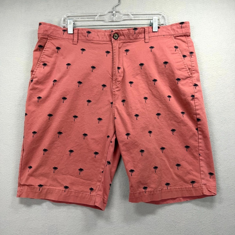 Hudson & Barrow Chino Shorts Mens W40* Coral Palm Trees Classic Golf Preppy